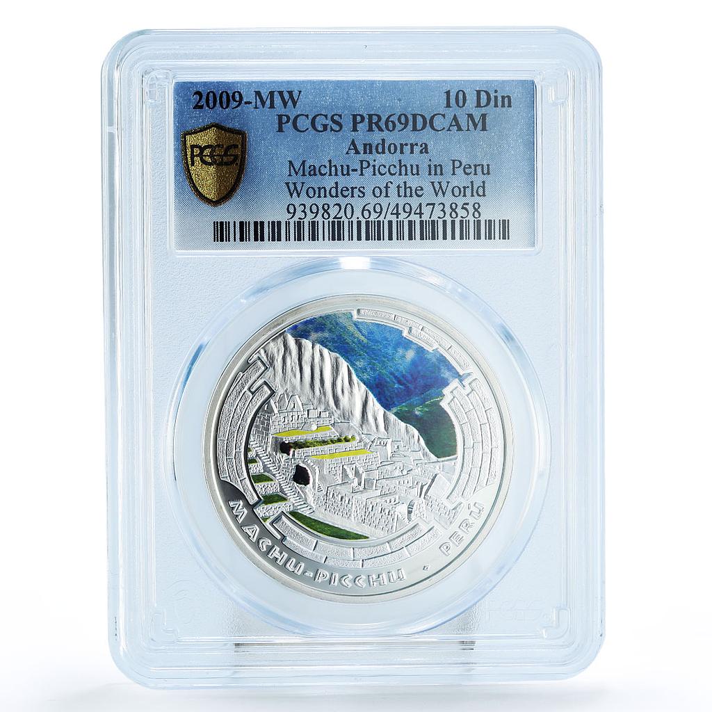 Andorra 10 diners World Wonders Peru Machu Picchu PR69 PCGS silver coin 2009