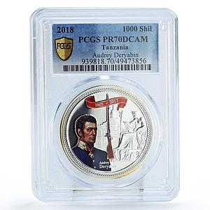 Tanzania 1000 shillings Kalashnikov Series Deryabin PR70 PCGS silver coin 2018