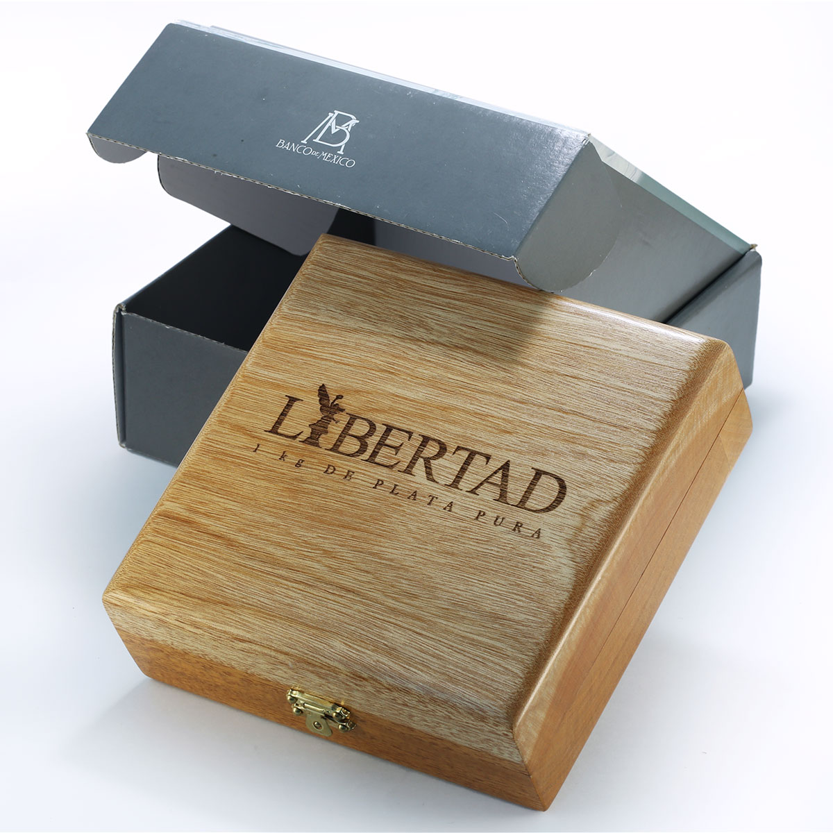 Mexico Wooden Case w/ CoA For 1 kilo Libertad Angel of Independence NO COIN 2015