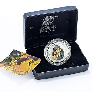 Cook Islands 2 dollars Sherlock Holmes Adventures Movies Cinema silver coin 2007