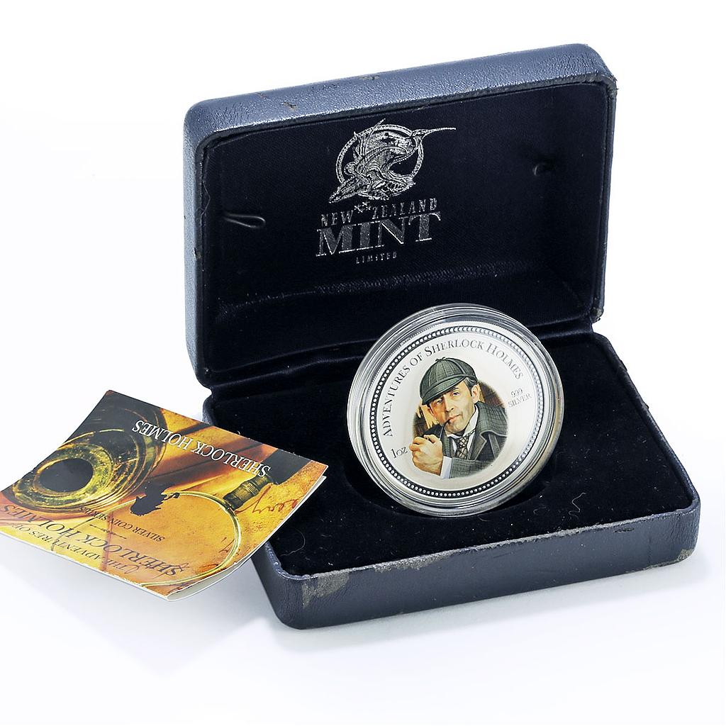 Cook Islands 2 dollars Sherlock Holmes Adventures Movies Cinema silver coin 2007