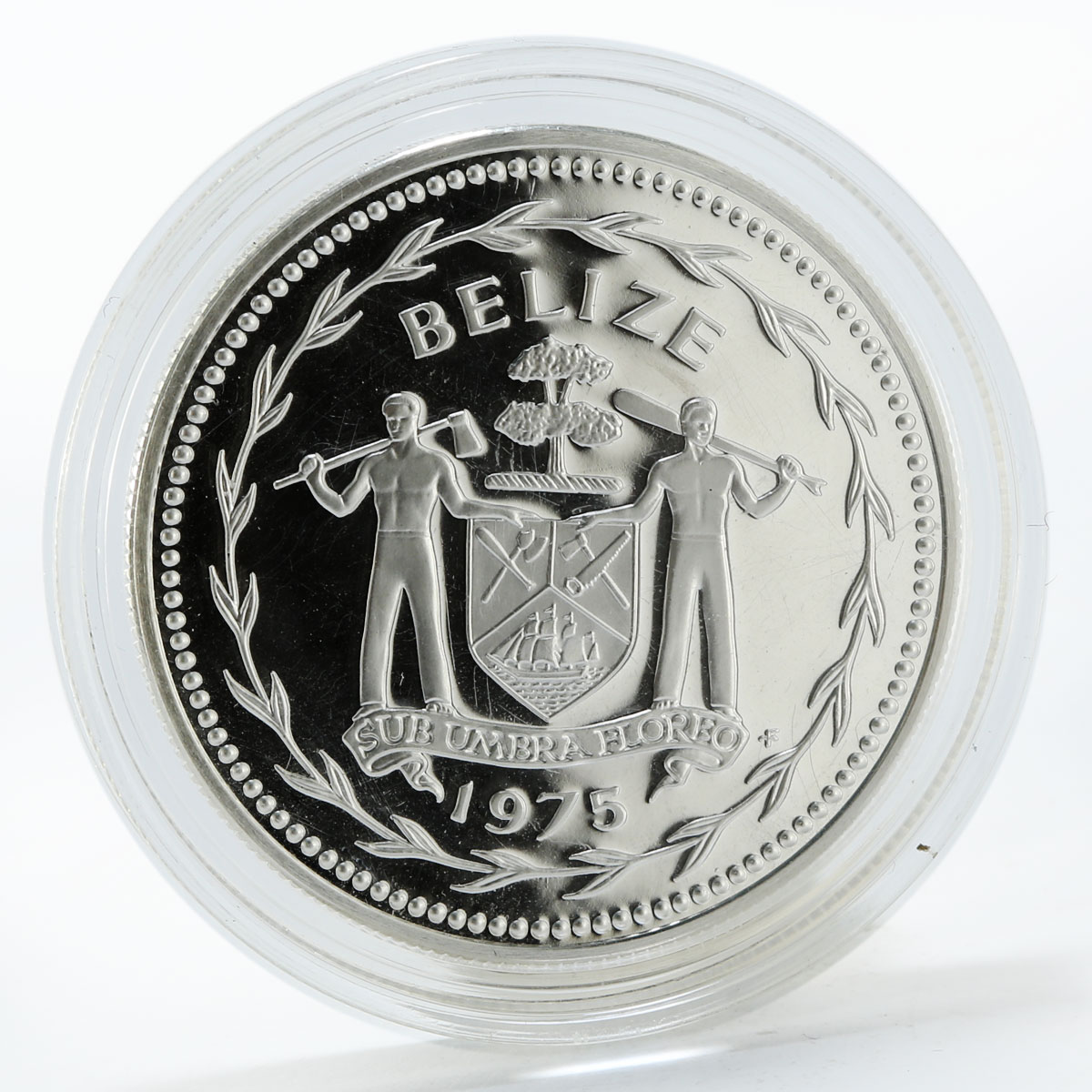 Belize 1 dollar Scarlet Macaw bird silver coin 1975