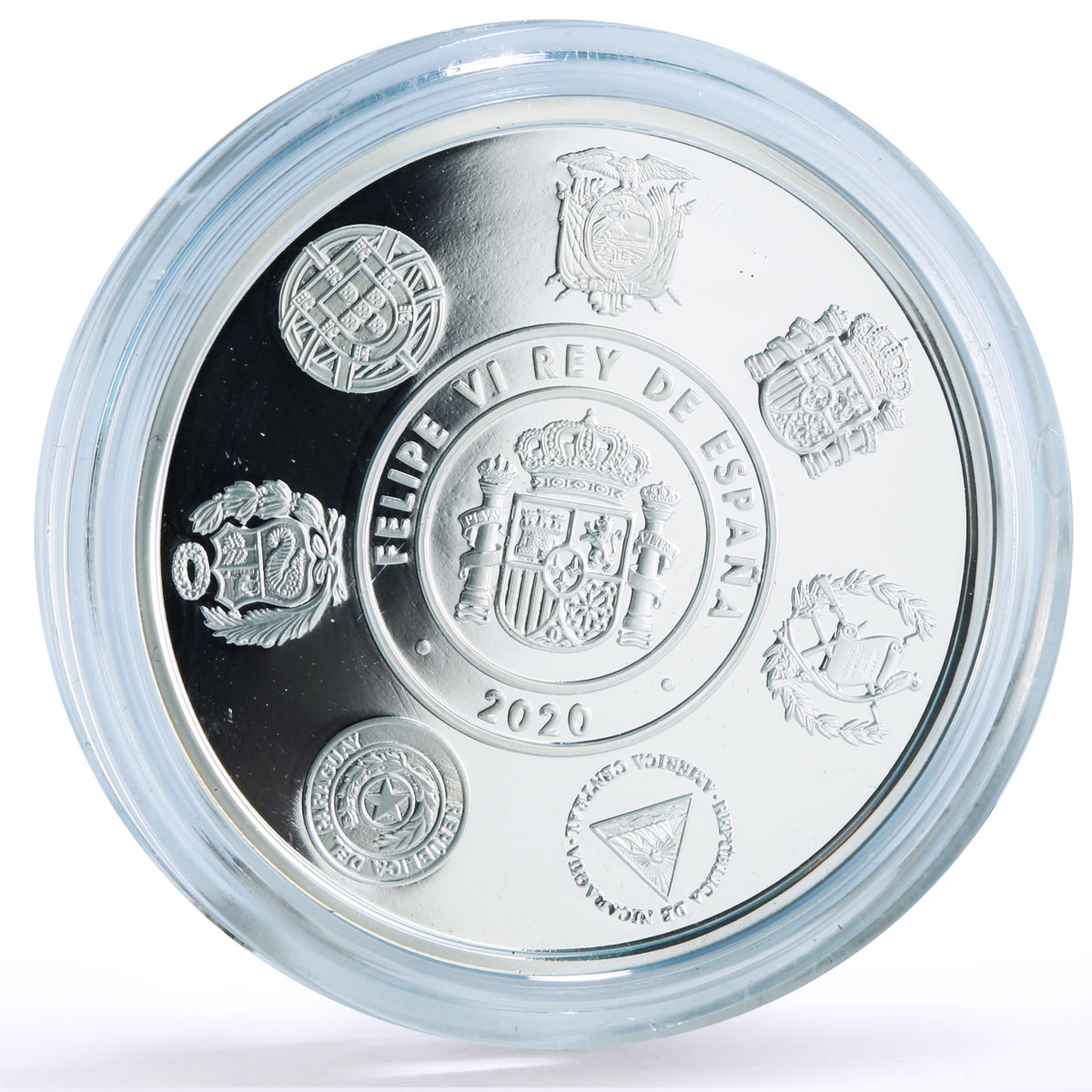 Spain 5 euro Ibero-American Railways Barcelona Mataro Train silver coin 2020