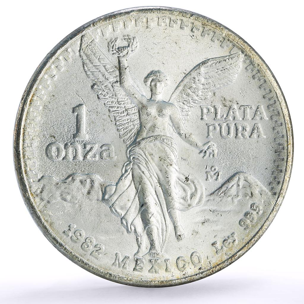 Mexico 1 onza Libertad Angel of Independence silver coin 1982