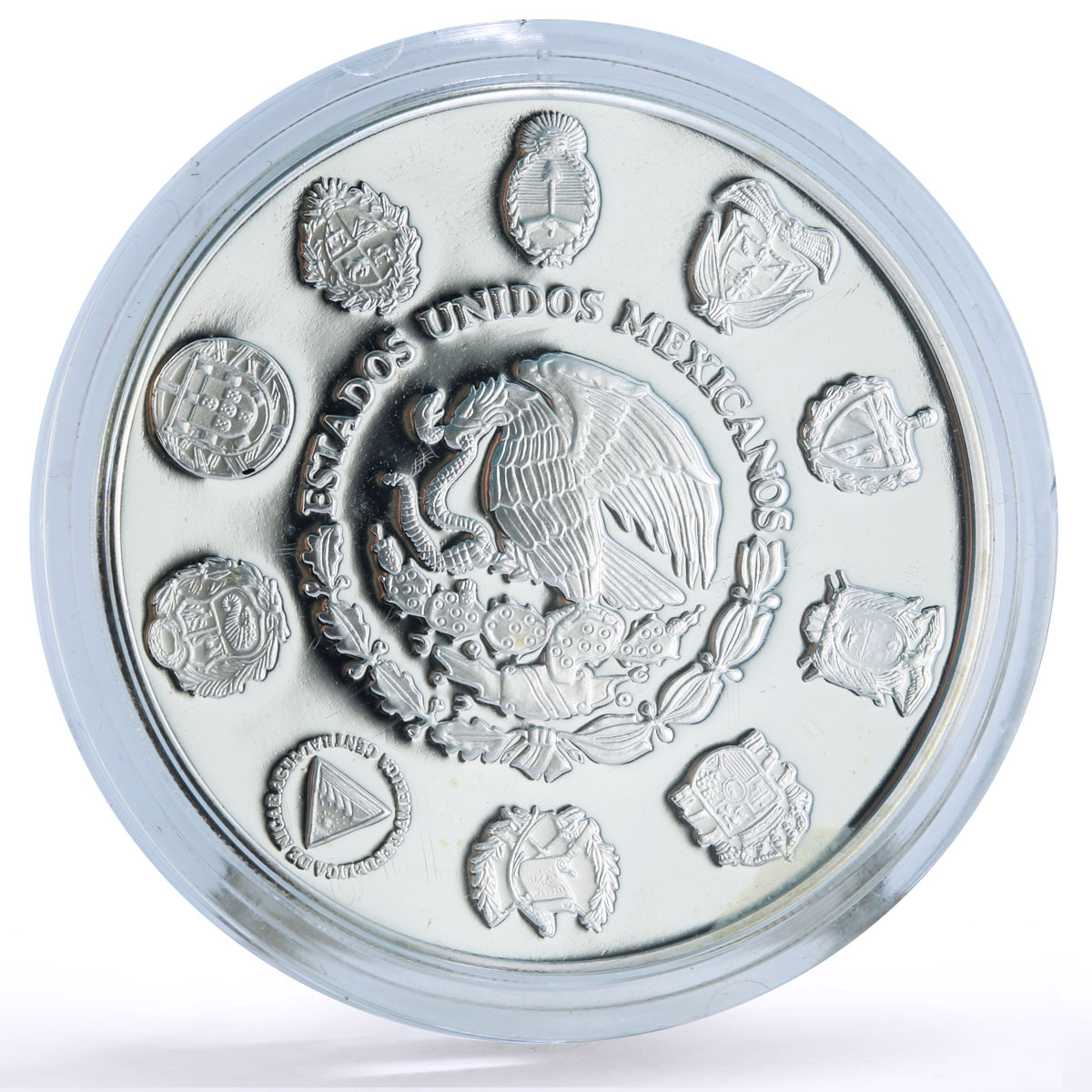 Mexico 5 pesos Two Worlds Encounter Wildlife Turtle Fauna proof silver coin 1994