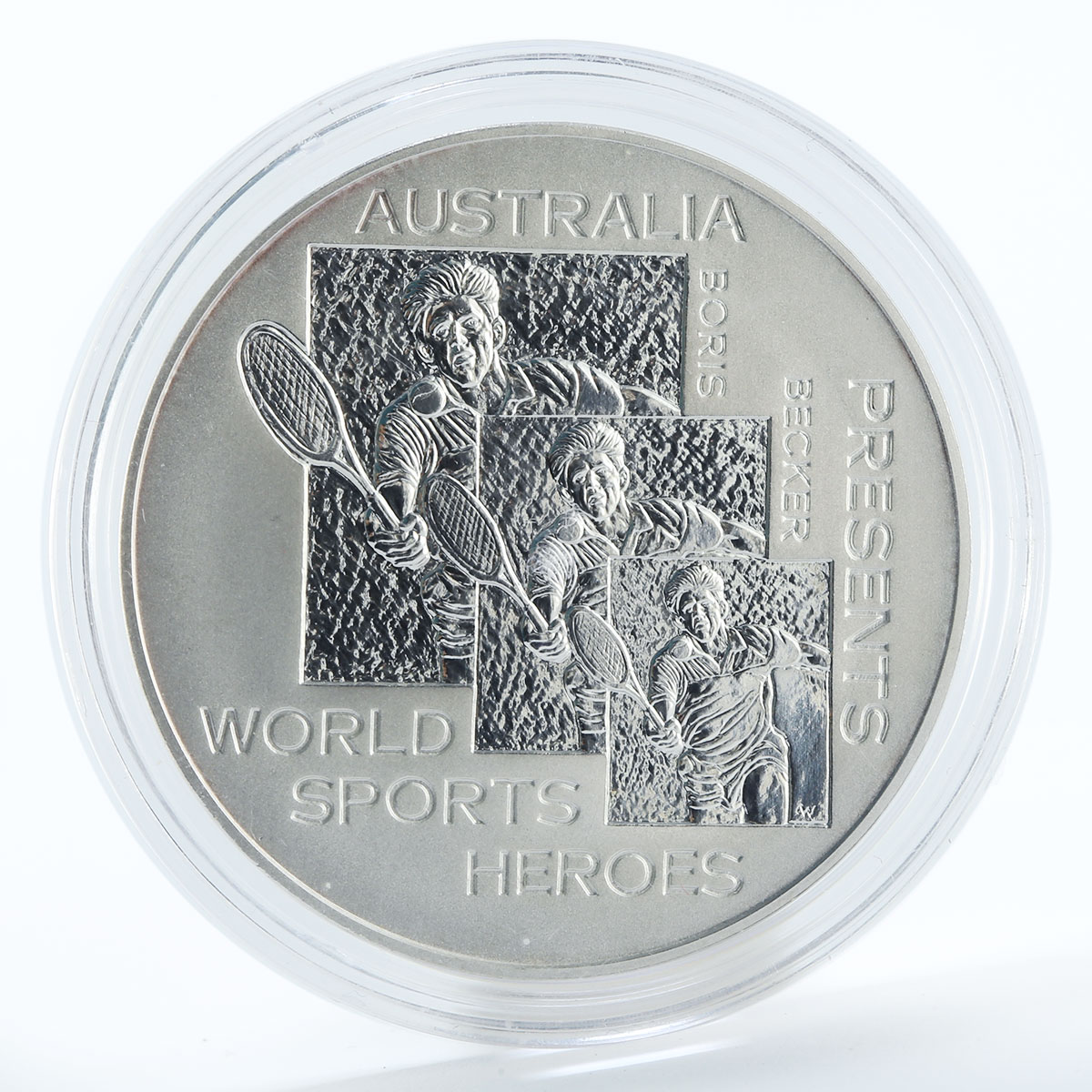 Australia World Sports Heroes Boris Becker silver token 1991