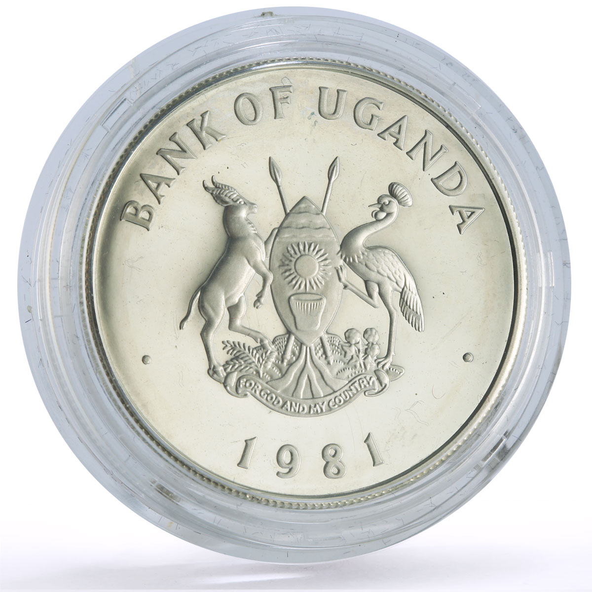 Uganda 200 shillings IYDP Disabled Persons Year Piefort proof silver coin 1981