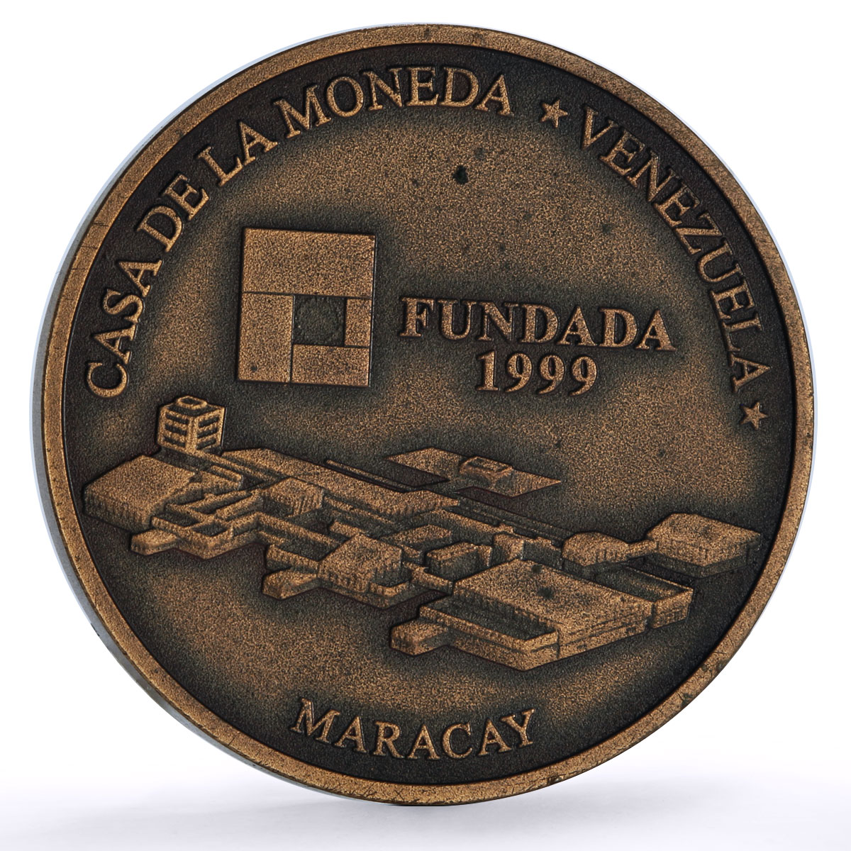 Venezuela 3000 bolivares BCV Central Bank Maracay Mint House bronze coin 1999