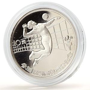 China 10 yuan Los Angeles Olympic Games Volleyball proof silver coin 1984