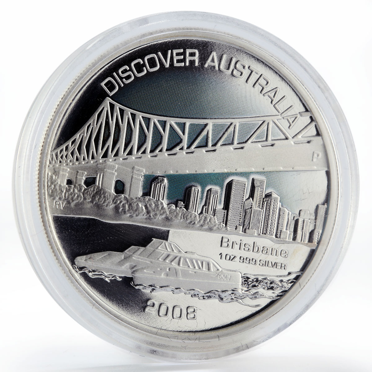 Australia set 5 coins Disciver Darvin Broome Kakadu Brisbane Hobart silver 2008