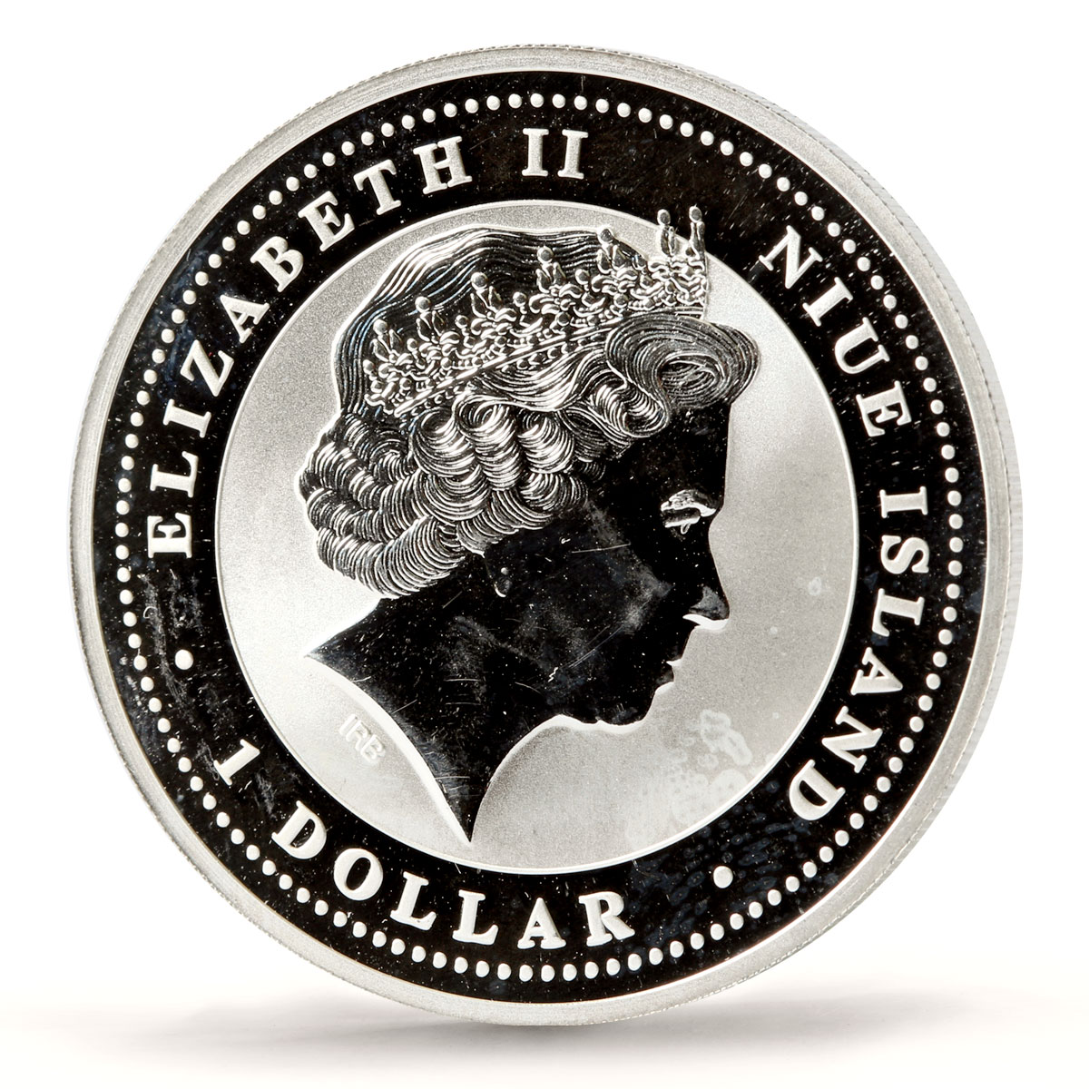 Niue 1 dollar Lunar Calenda Year of the Rat Mouse Flowers silver coin 2008