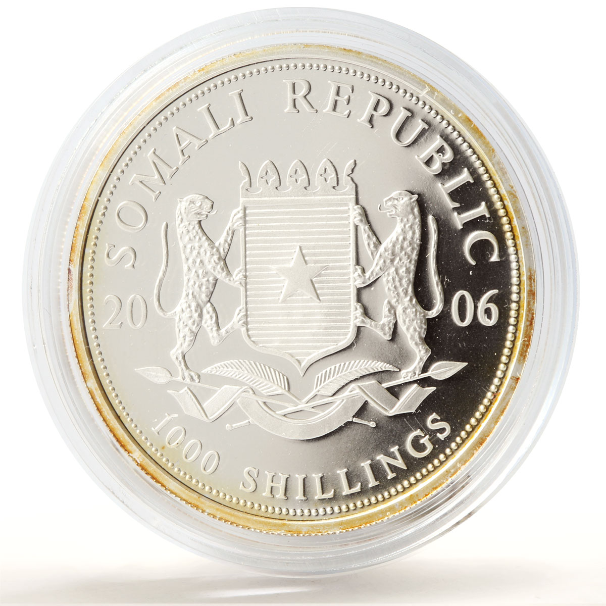 Somalia 1000 shillings African Wildlife Elephant Fauna silver coin 2006