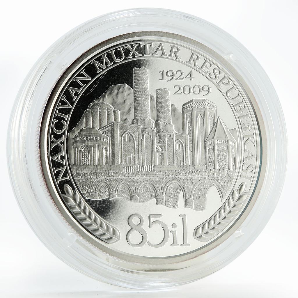 Azerbaijan 5 manat 85th Anniversary of Nakchivan silver coin 2009