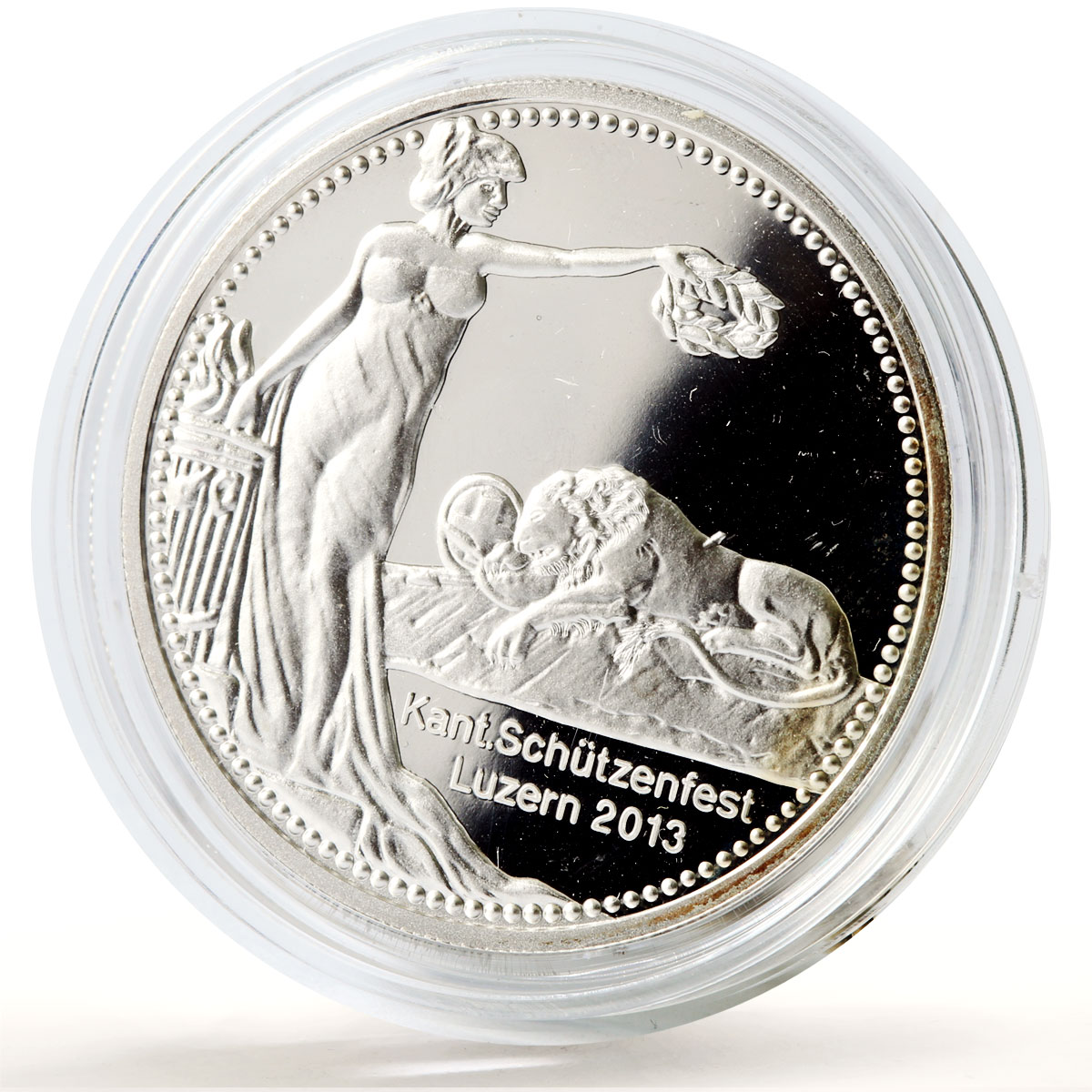 Switzerland 50 francs Luzern Shooting Festival Thaler Una Lion silver coin 2013