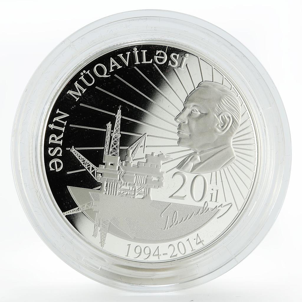 Azerbaijan 5 manat Contract of Century 20 years silver coin 2016