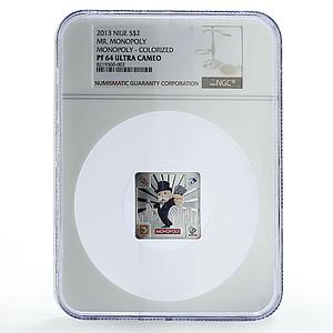 Niue 2 dollars Board Games Monopoly Mr. Monopoly Color PF64 NGC silver coin 2013