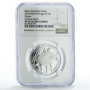 Portugal 7,5 euro Cultural Roots Viriato Horseman PF69 NGC silver coin 2015