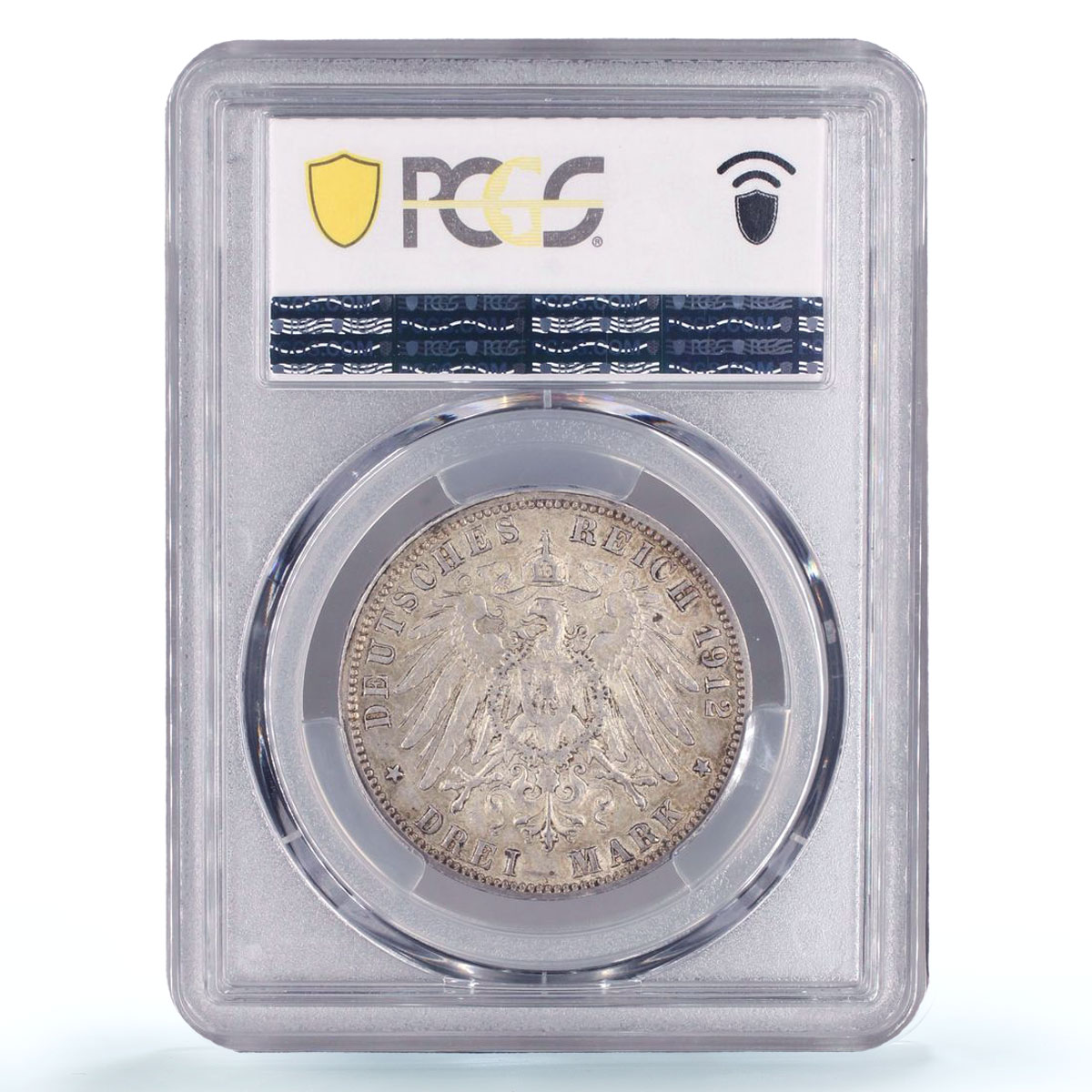 Germany Hamburg 3 mark Regular Coinage Hanseatic City AU53 PCGS silver coin 1912