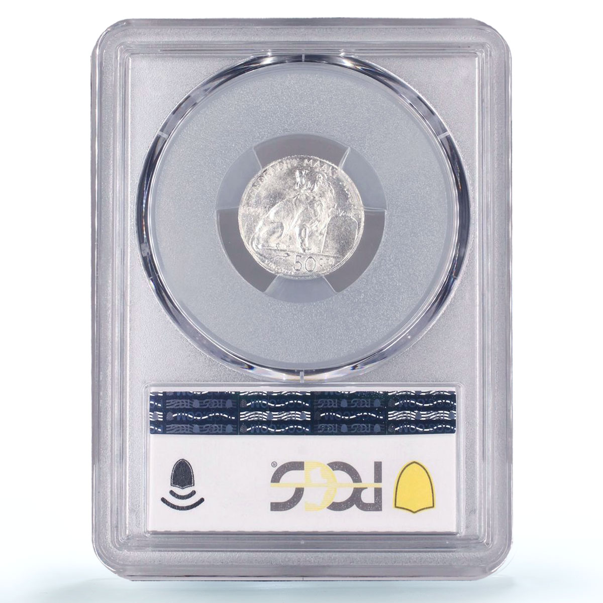 Belgium 50 centimes Leopold II Dutch Text Der Belgen AU58 PCGS silver coin 1901