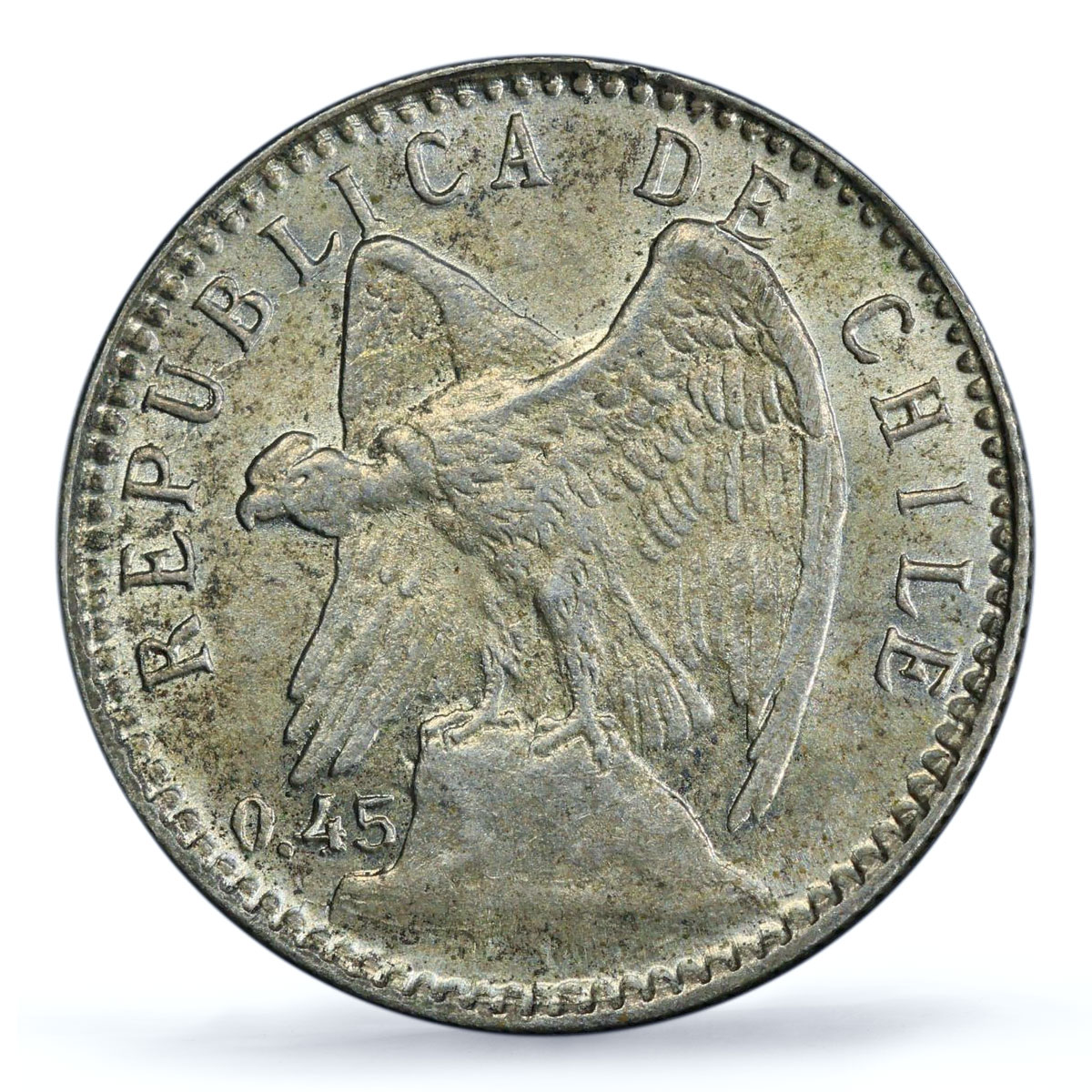 Chile 5 centavos Regular Coinage Condor Bird KM-155.3 MS64 PCGS silver coin 1916