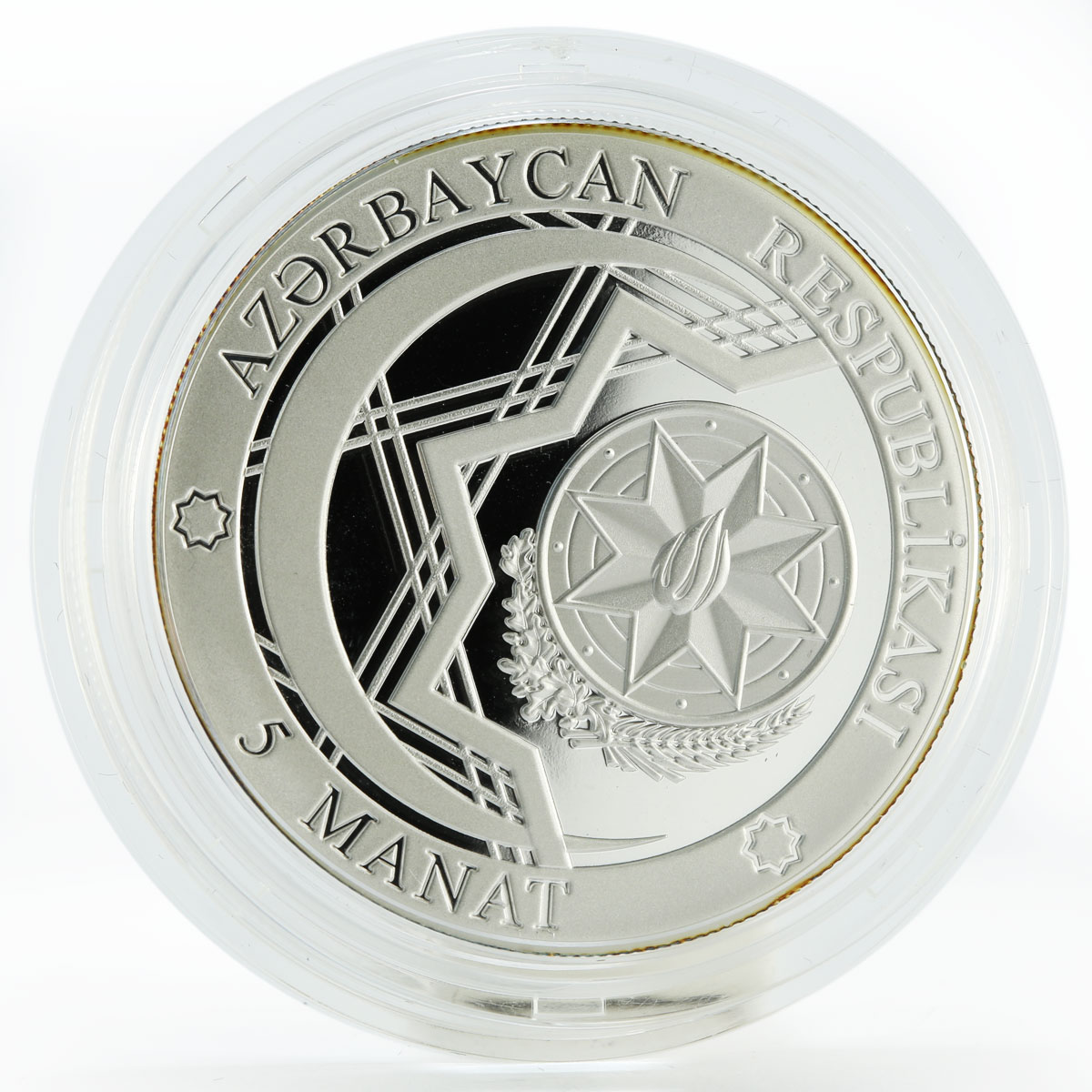 Azerbaijan 5 manat European Games in Baku Diving silver coin 2015