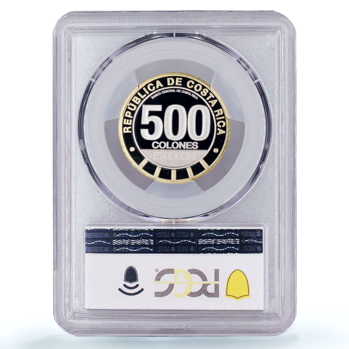 Costa Rica 500 colones Army Abolition Politics Color PR70 PCGS bimetal coin 2023