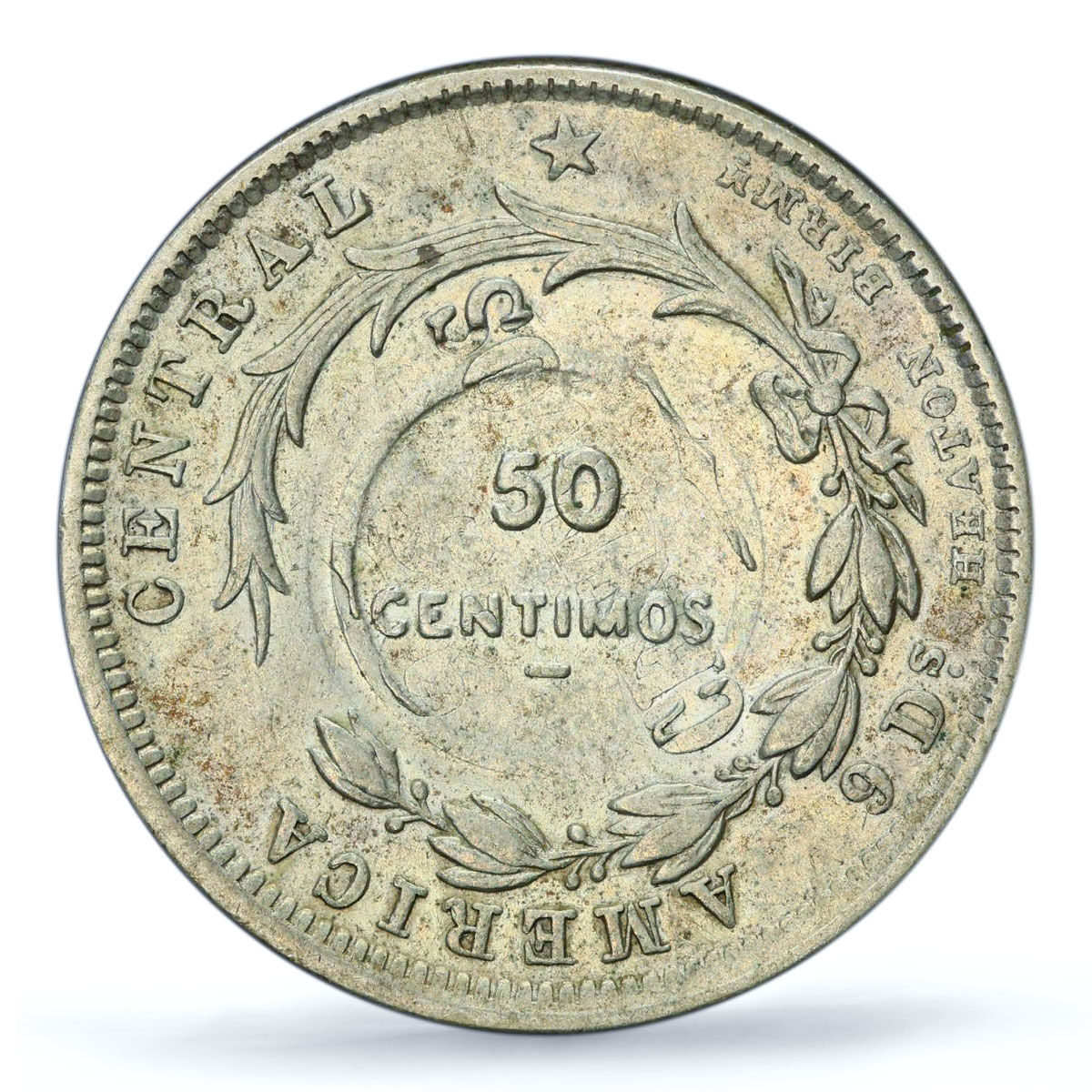 Costa Rica 50 centimos Regular Coinage "1923" KM-159 AU53 PCGS silver coin 1893 Costa Rica 50 centimos Regular Coinage "1923" KM-159 AU53 PCGS silver coin 1893