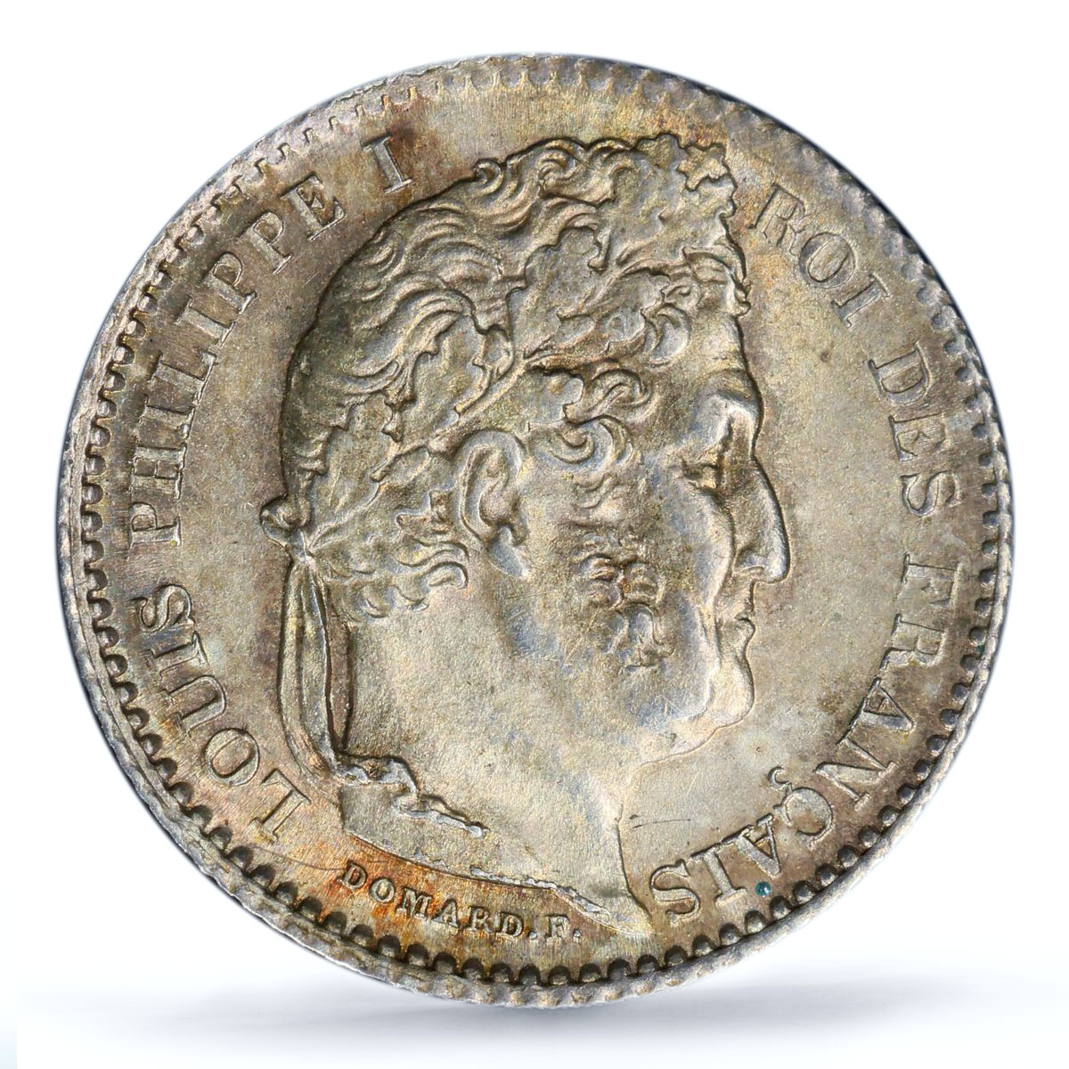 France 25 cents Regular Coinage Louis Philippe KM-755 MS63 PCGS silver coin 1845