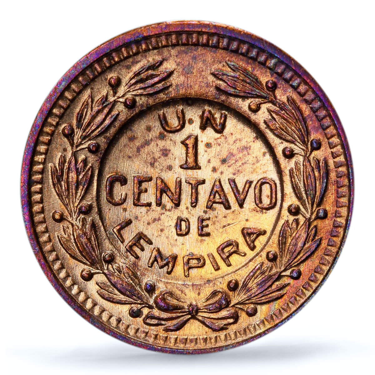 Honduras 1 centavo Regular Coinage Heavy Type KM-77.1 MS64 PCGS bronze coin 1935