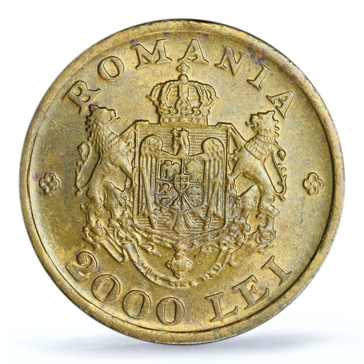 Romania 2000 lei Regular Coinage Mihai I KM-69 MS62 PCGS NiBrass coin 1946
