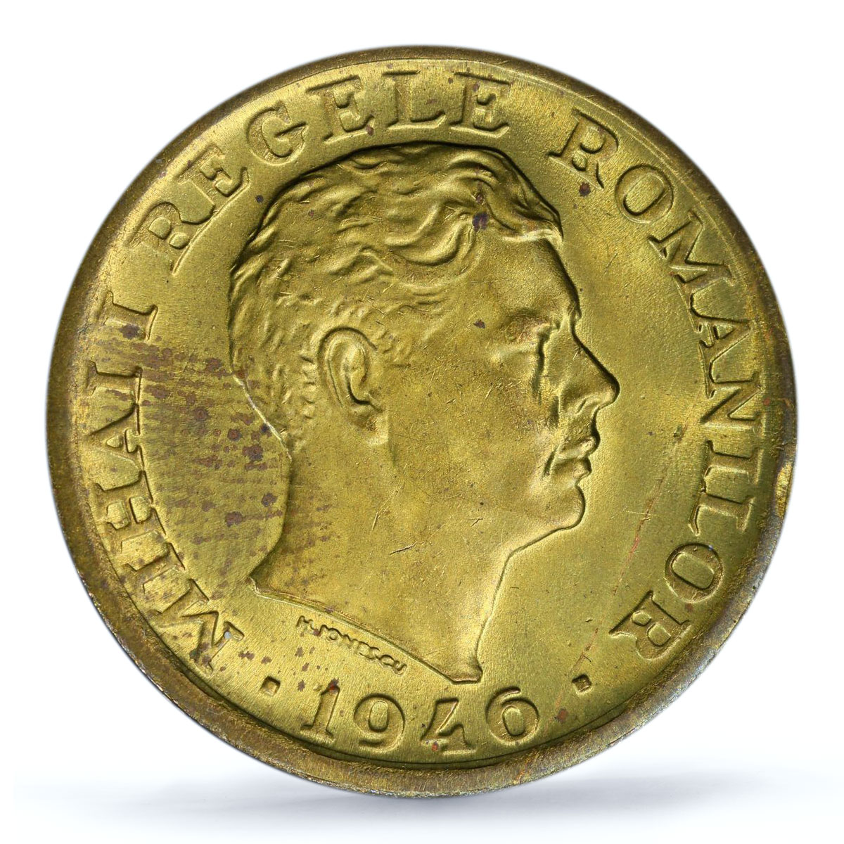 Romania 2000 lei Regular Coinage Mihai I KM-69 UNC PCGS NiBrass coin 1946