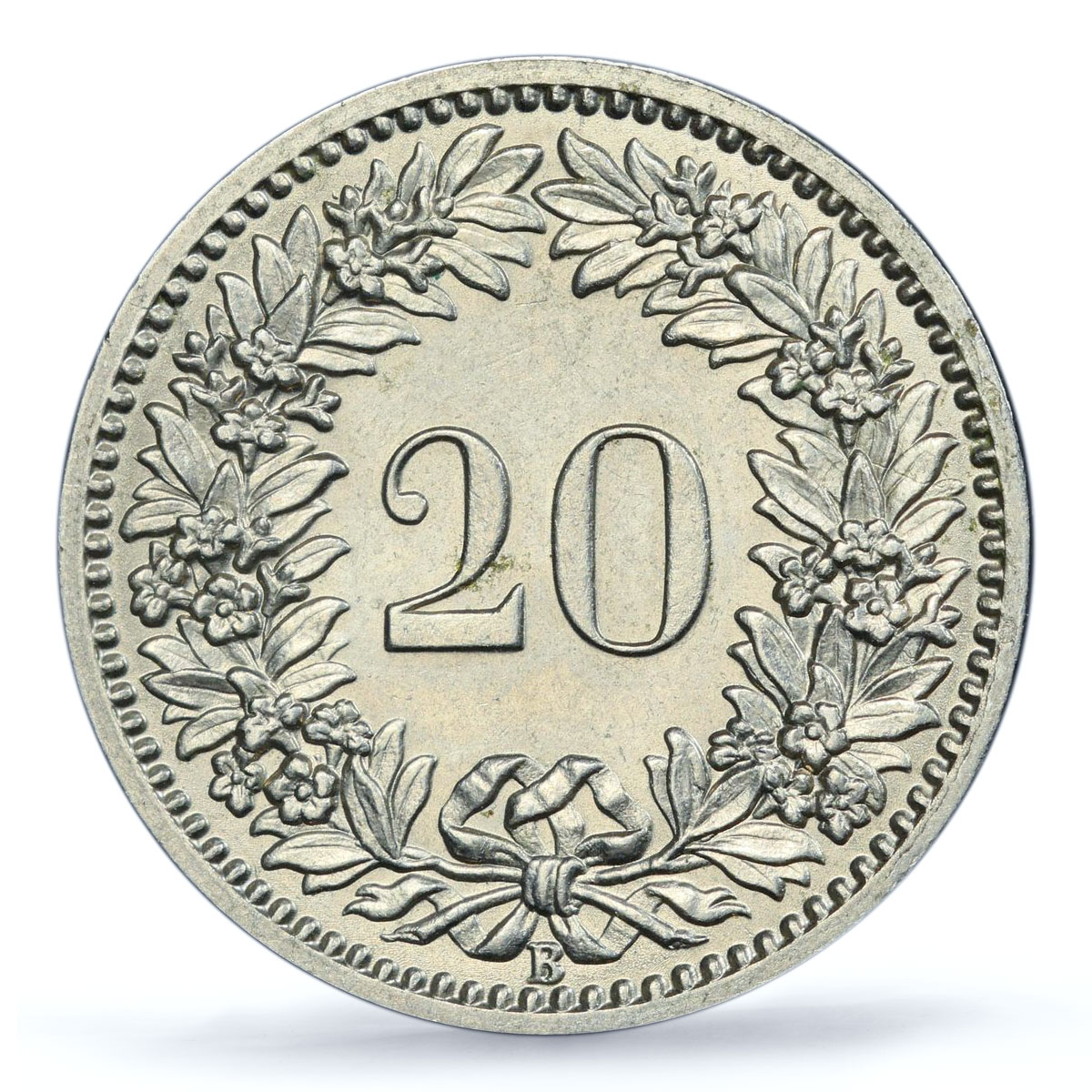 Switzerland 20 rapen Regular Coinage Libertas Liberty KM-29 AU58 PCGS coin 1885