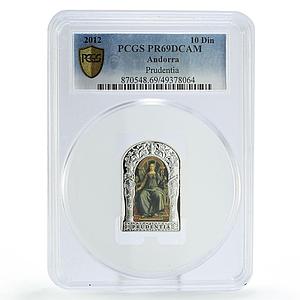 Andorra 10 diners Seven Virtures Prudentia Prudence PR69 PCGS silver coin 2012