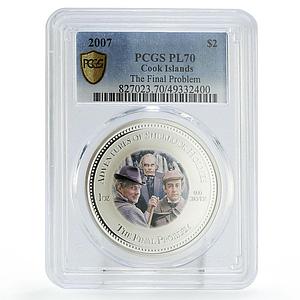 Cook Islands 2 dollars Sherlock Holmes Final Problem PL70 PCGS silver coin 2007
