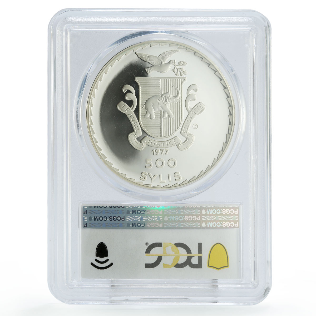 Guinea 500 sylis Singer Miriam Makeba Music Dancers PR67 PCGS silver coin 1977