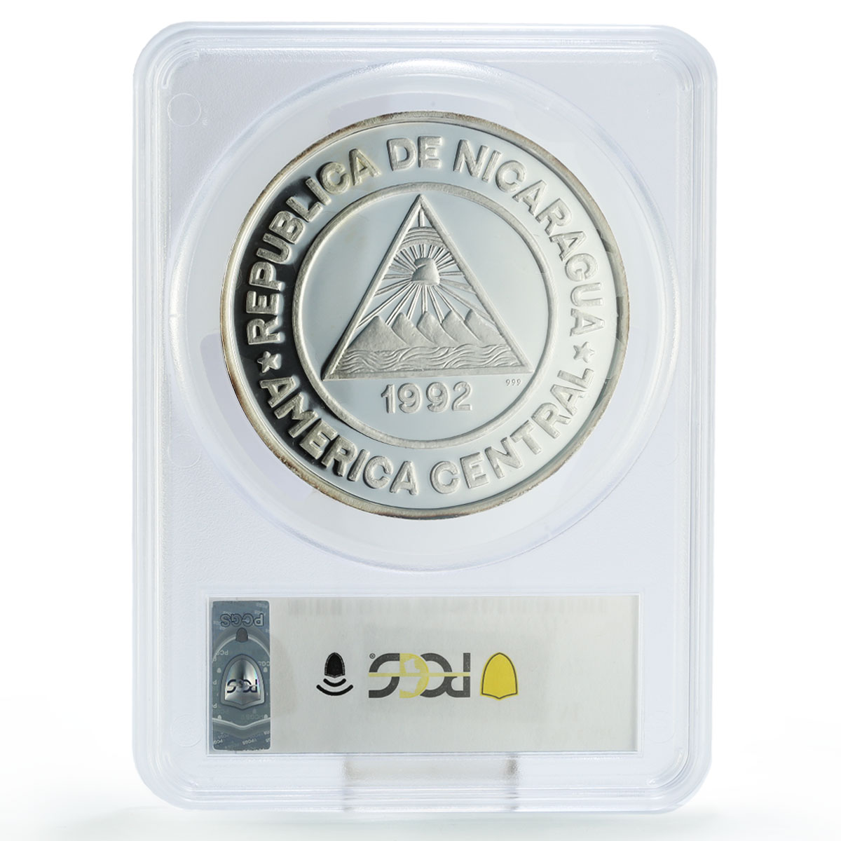 Nicaragua 250 cordobas Barcelona Olympic Games Tennis PR67 PCGS silver coin 1992