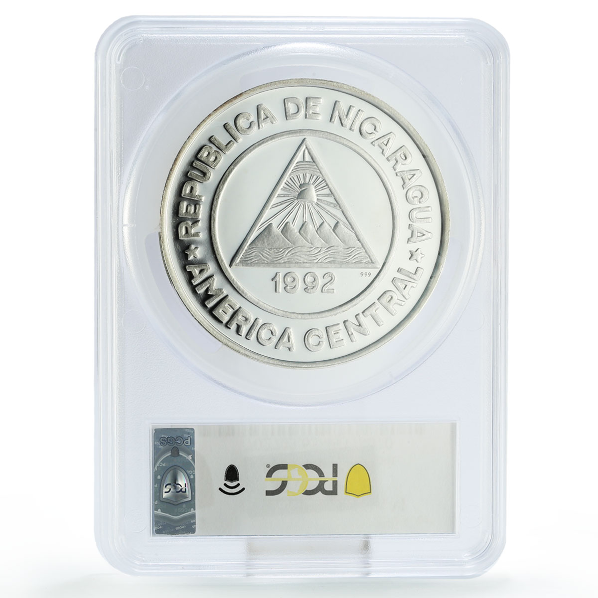 Nicaragua 250 cordobas Barcelona Olympics Royal Visit PR65 PCGS silver coin 1992