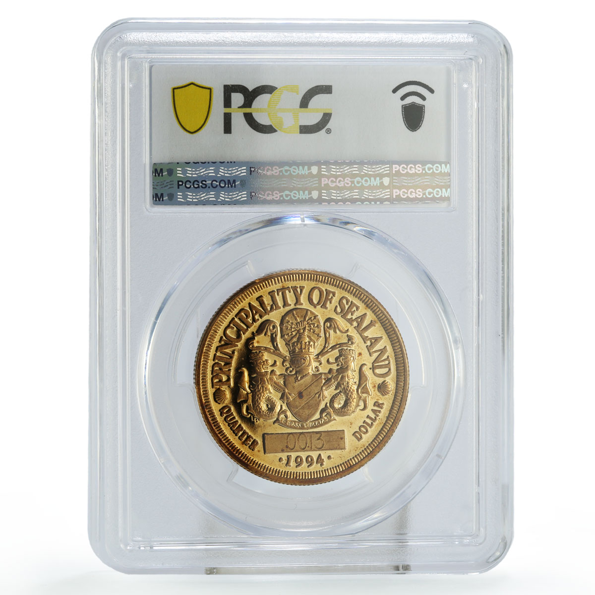 Sealand 25 cents Sea Treasures Orca Whale Fauna X#7 PR67 PCGS brass coin 1994