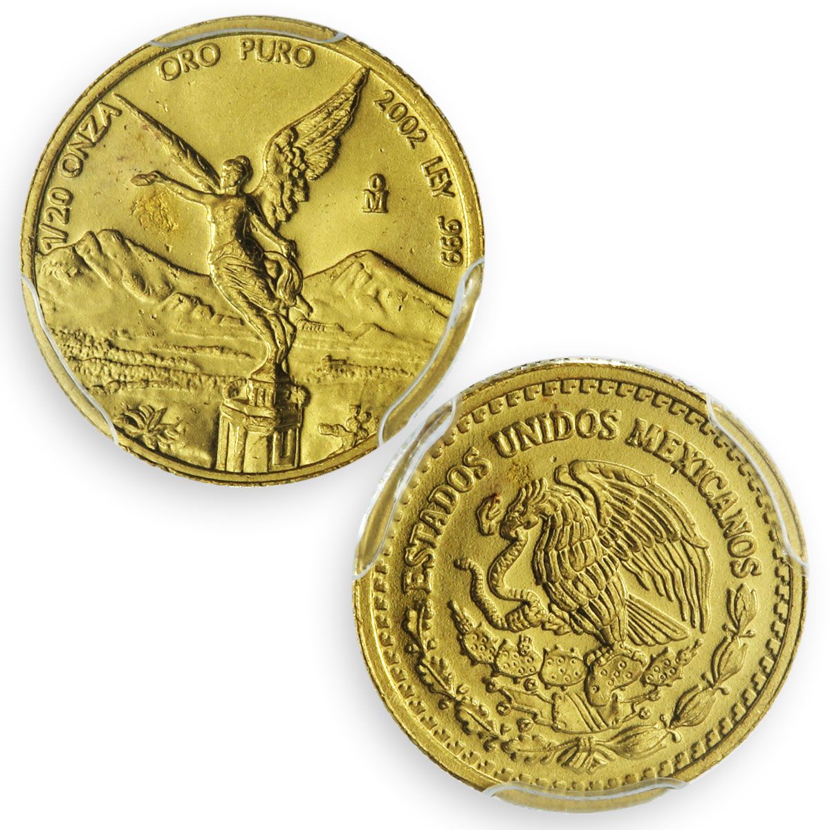 Mexico 1/20 onza Libertad Angel of Independence MS64 PCGS gold coin 2002