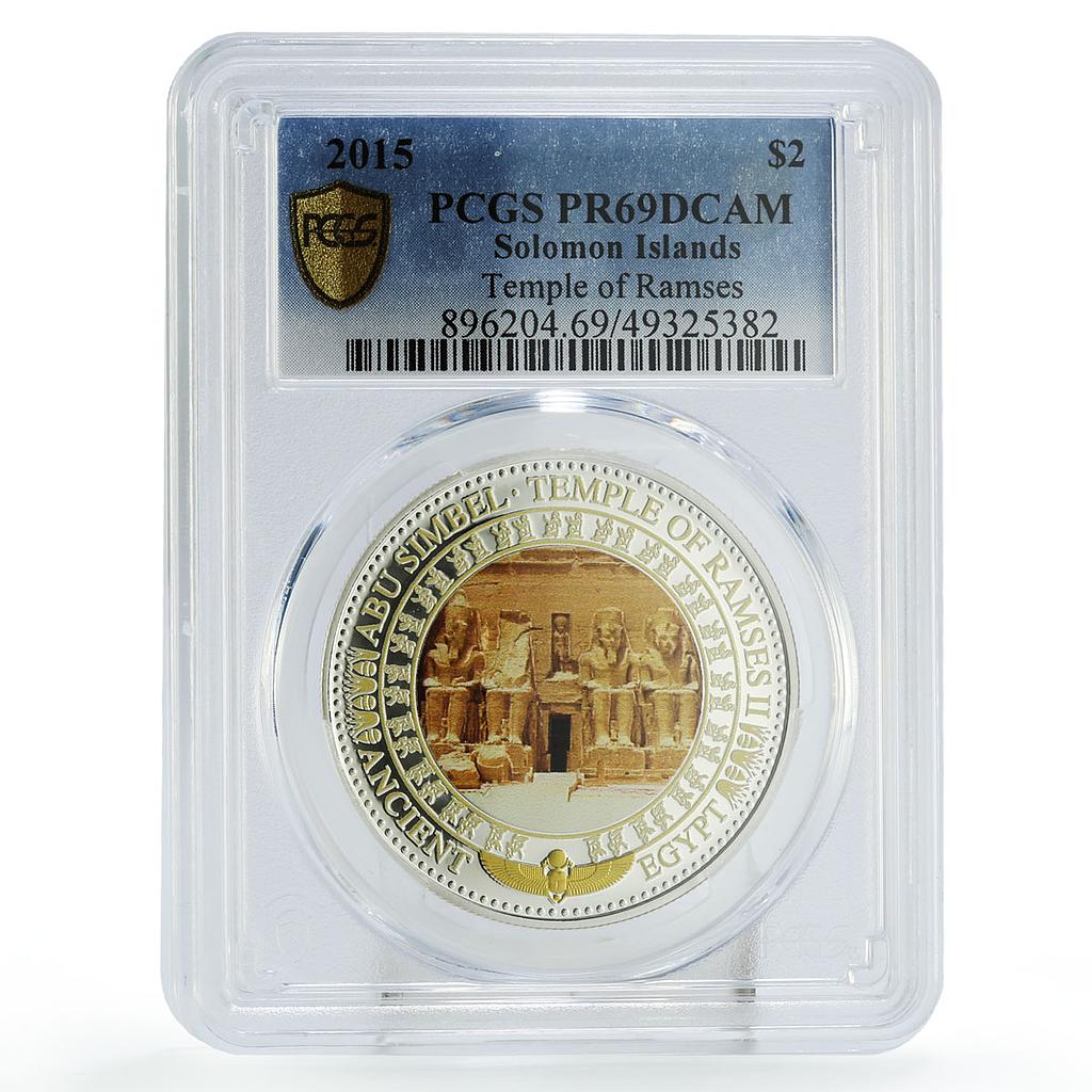 Solomon Islands 2 dollars Treasures Ramses Temple PR69 PCGS silver coin 2015