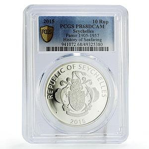 Seychelles 10 rupees Seafaring Pamir Ship Clipper PR68 PCGS silver coin 2015
