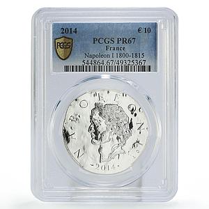 France 10 euro French Kings Napoleon I Three Bees PR67 PCGS silver coin 2014