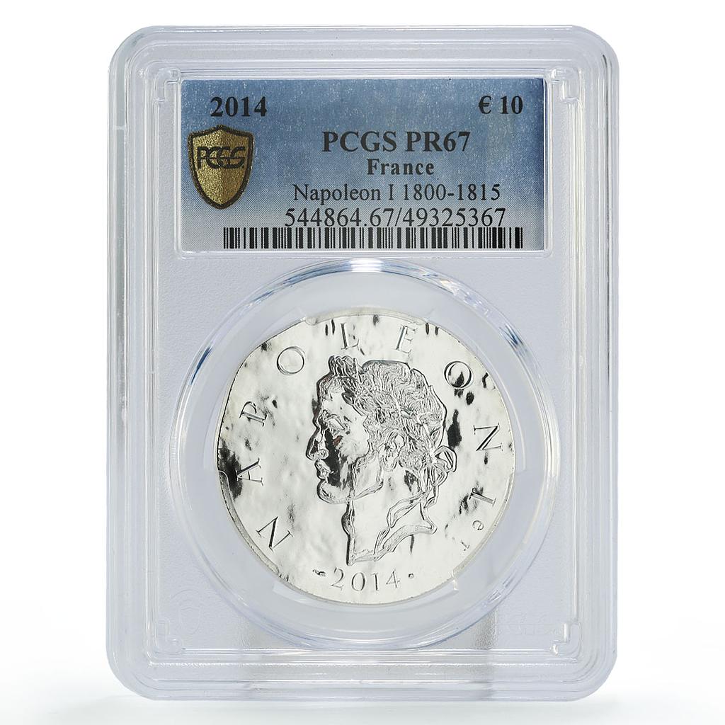 France 10 euro French Kings Napoleon I Three Bees PR67 PCGS silver coin 2014
