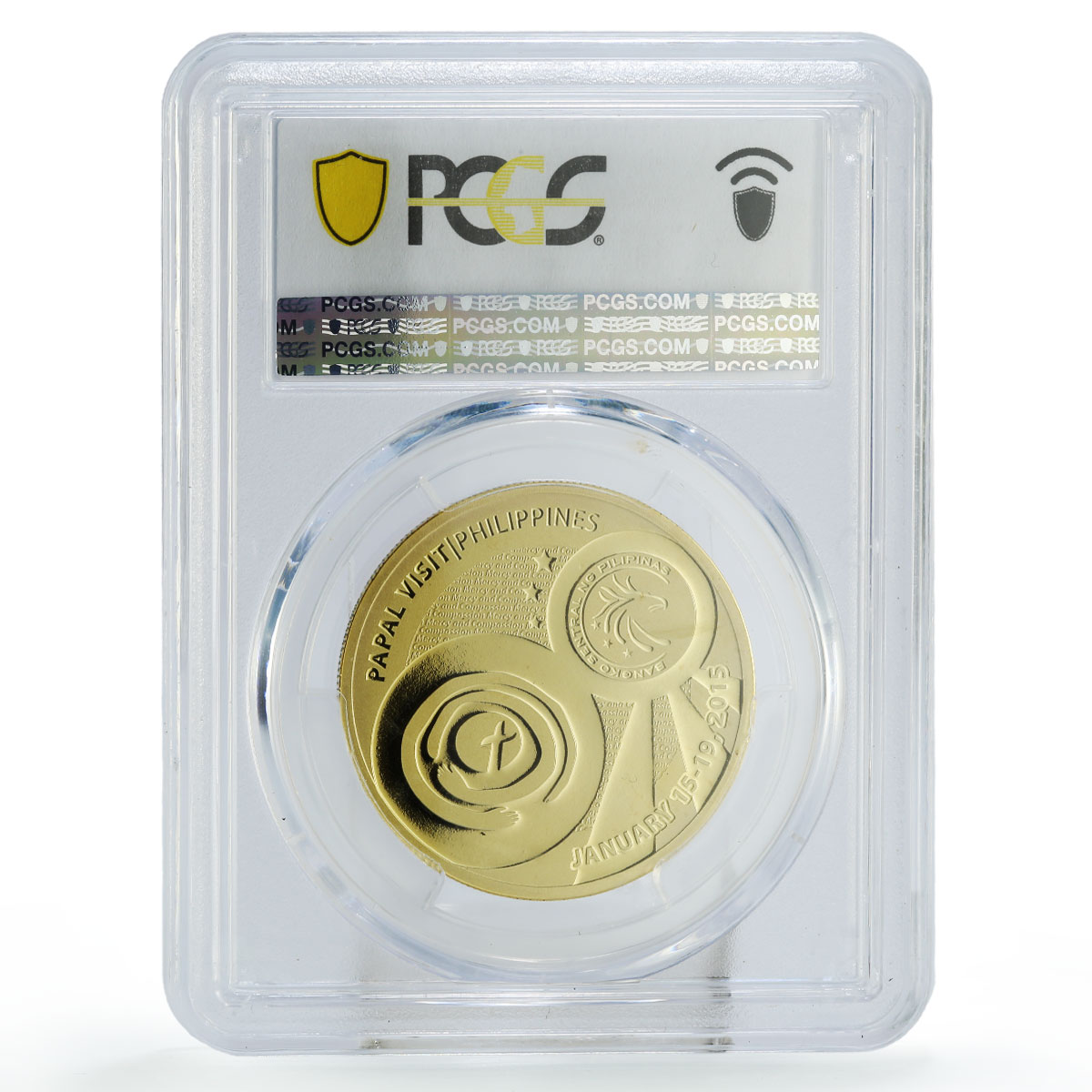 Philippines 500 piso Pope Francis Papal Visit Politics PR68 PCGS CuAl coin 2015