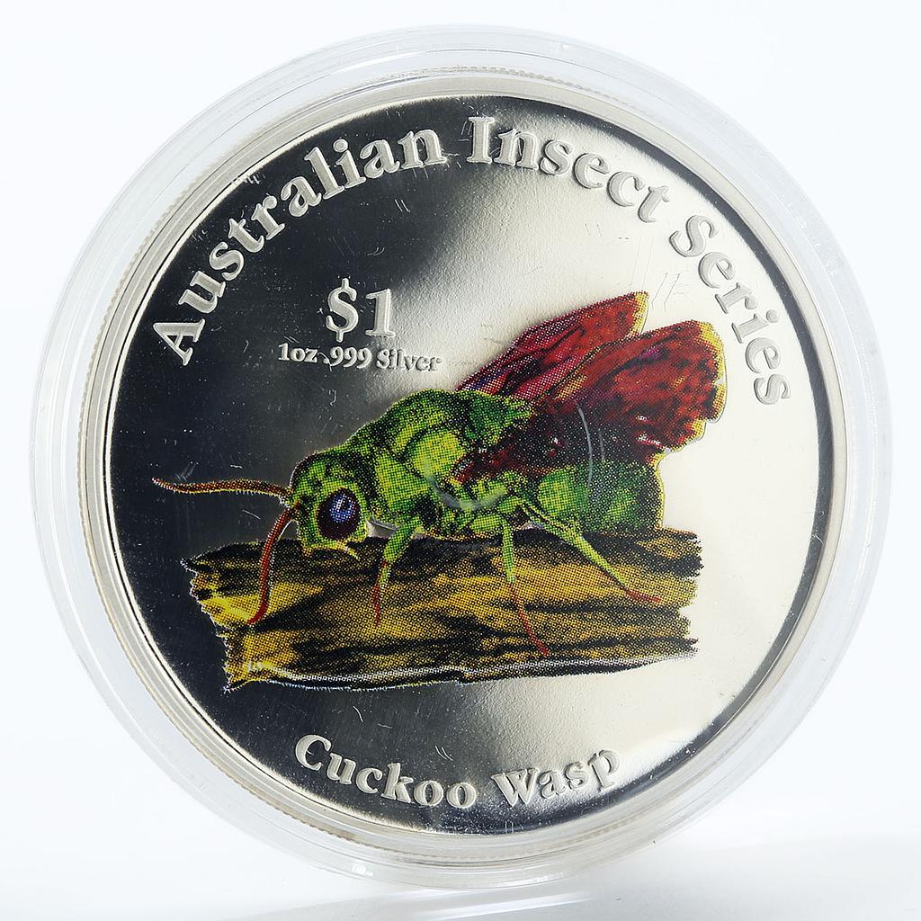 Cook Islands 1 dollar Cuckoo Wasp proof silver coin 2000