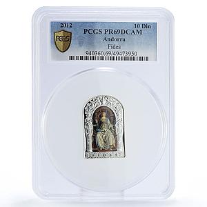 Andorra 10 diners Seven Virtures Fides Faith Art PR69 PCGS silver coin 2012