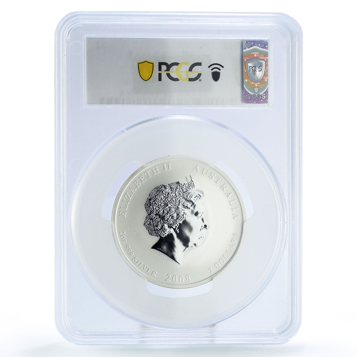 Australia 2 dollars Lunar Calendar II Mouse Year MS68 PCGS 2 oz silver coin 2008