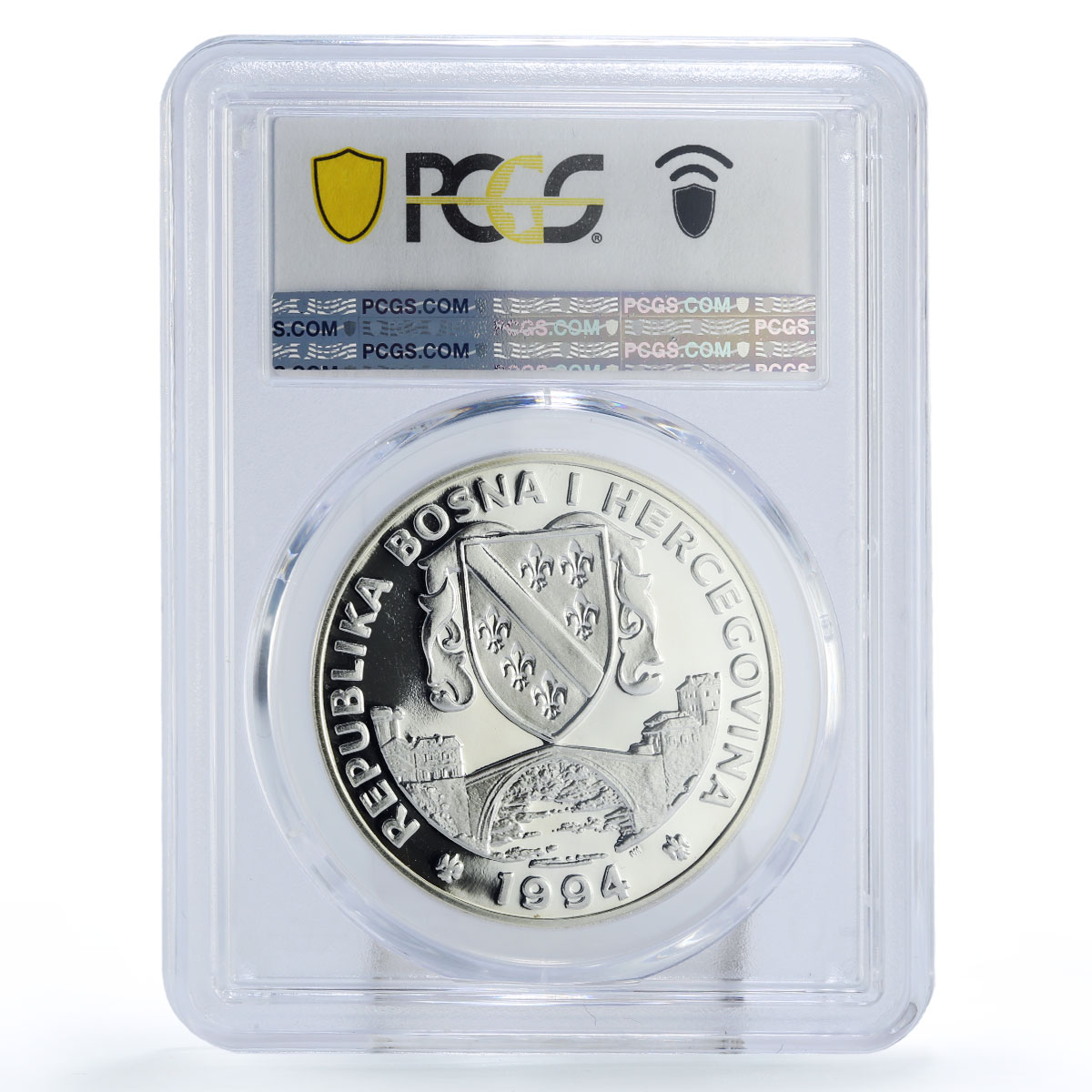 Bosnia Herzegovina 750 dinara Preserve Planet Kingfisher PR69 PCGS Ag coin 1994