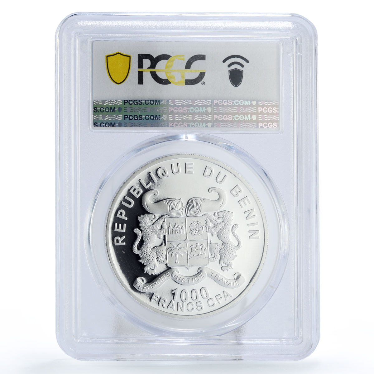 Benin 1000 francs Nature Protection Elephant Fauna PL70 PCGS silver coin 2015
