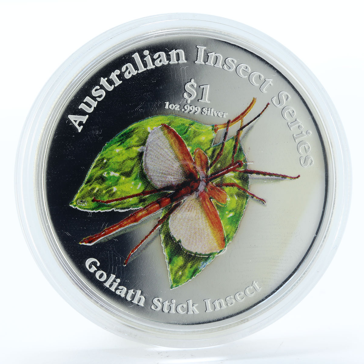 Cook Islands 1 dollar Goliath Stick Insect proof silver coin 2000